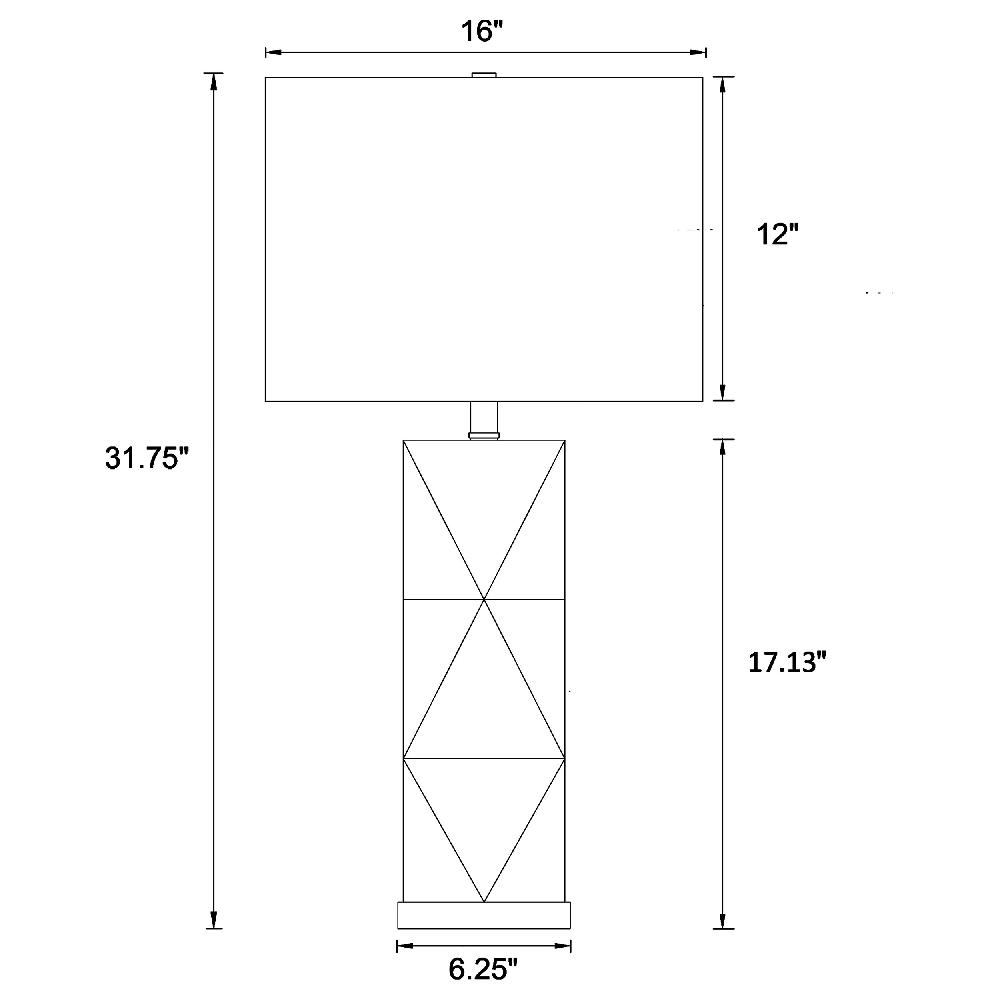 Coaster Camie 32-inch Rectangular Shade Geometric Table Lamp White