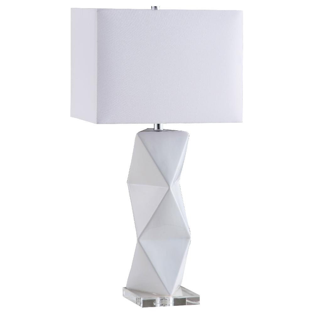 coaster Camie 32-inch Rectangular Shade Geometric Table Lamp White