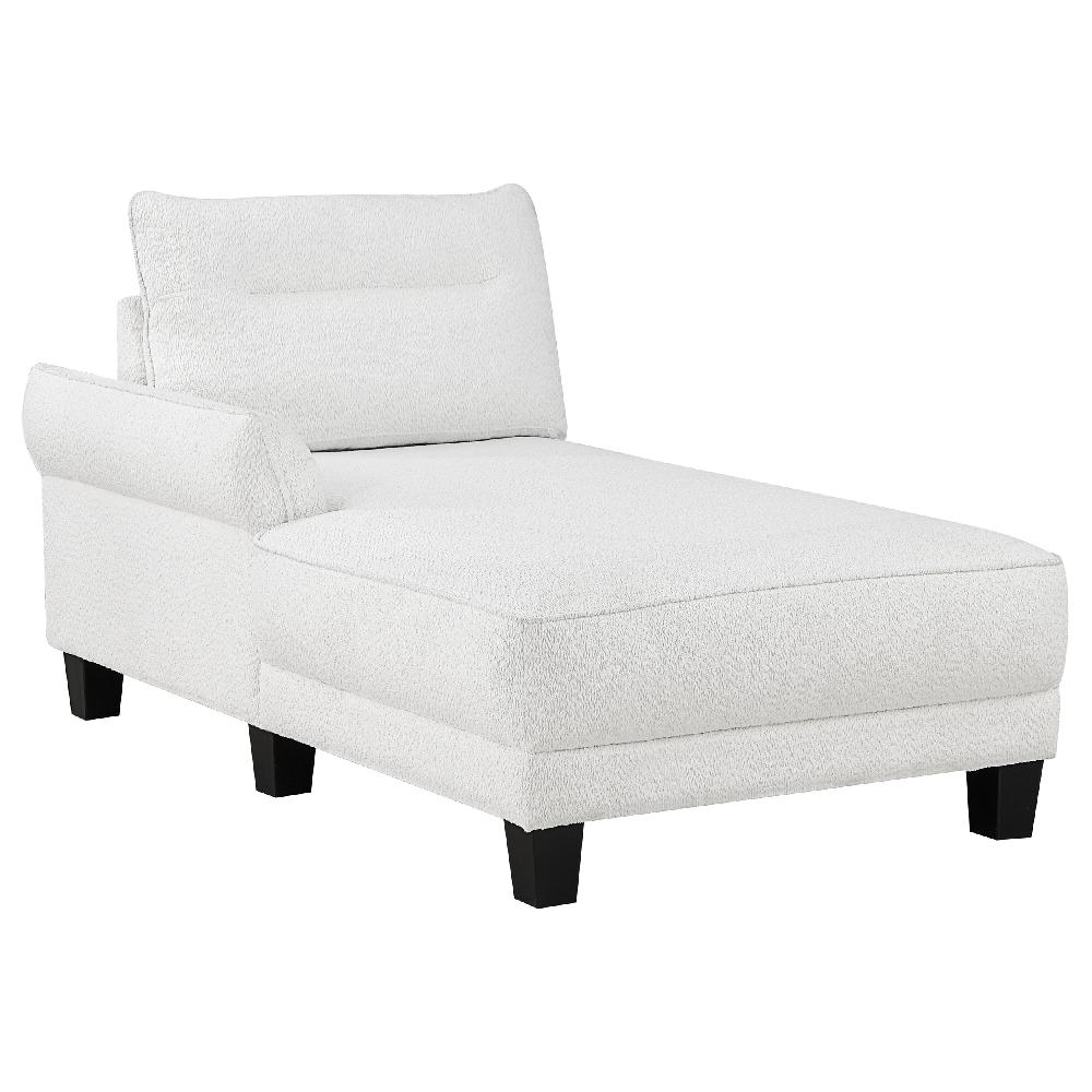 Coaster Caspian Upholstered Curved Arm Chaise Sectional Sofa White