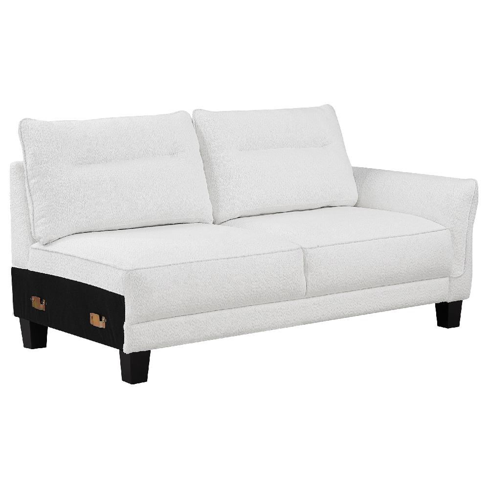 Coaster Caspian Upholstered Curved Arm Chaise Sectional Sofa White