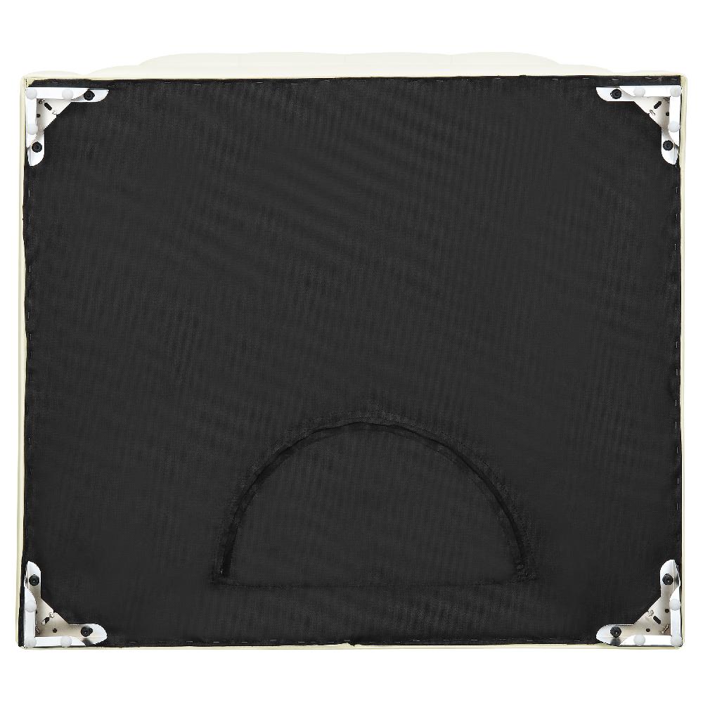 Coaster Chaviano Square Upholstered Ottoman Pearl White