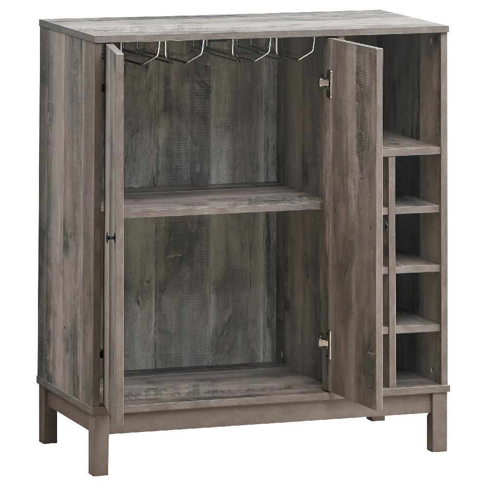 Coaster Cheyenne 2-door Home Bar Wine Cabinet Weathered Acacia