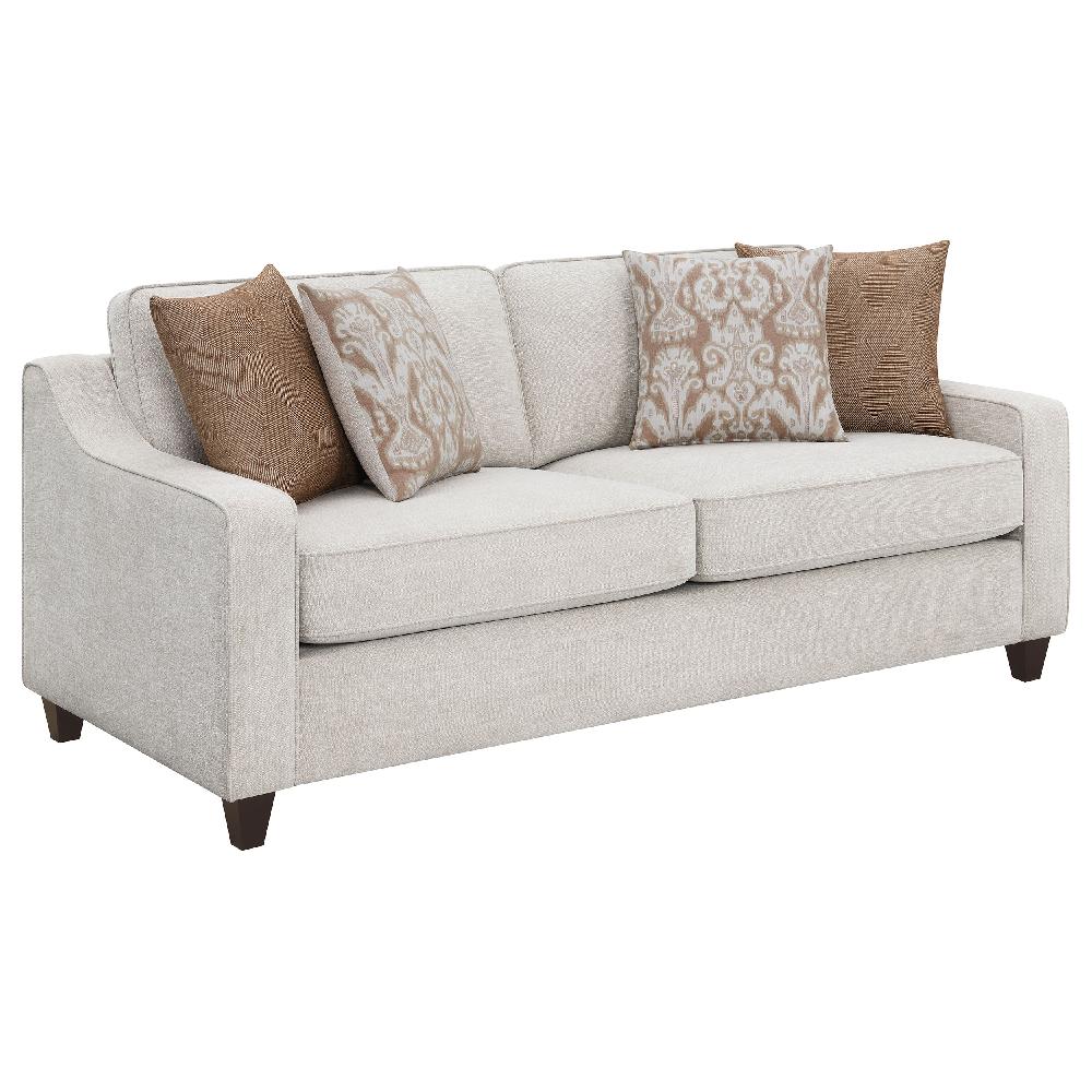Coaster Christine 3-piece Upholstered Sloped Arm Sofa Set Beige
