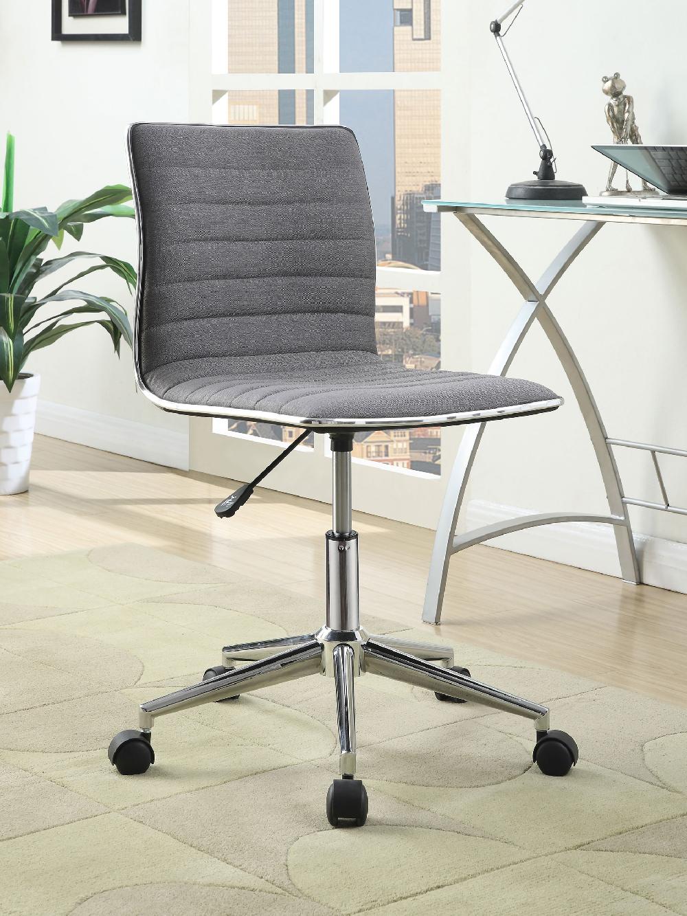 Coaster Chryses Upholstered Adjustable Home Office Desk Chair Grey