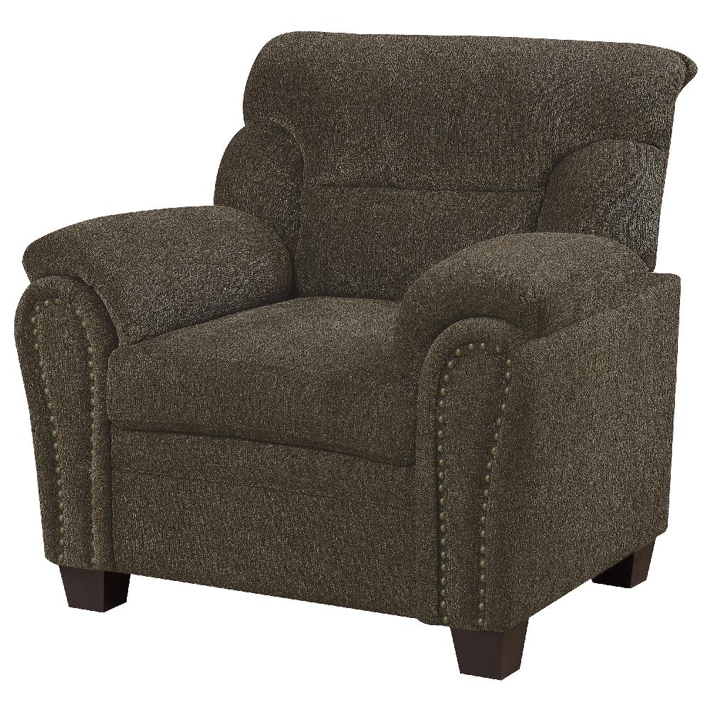 Coaster Clementine Upholstered Padded Arm Accent Chair Brown