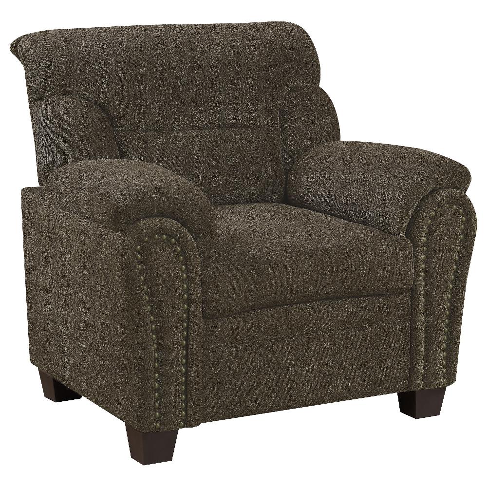coaster Clementine Upholstered Padded Arm Accent Chair Brown