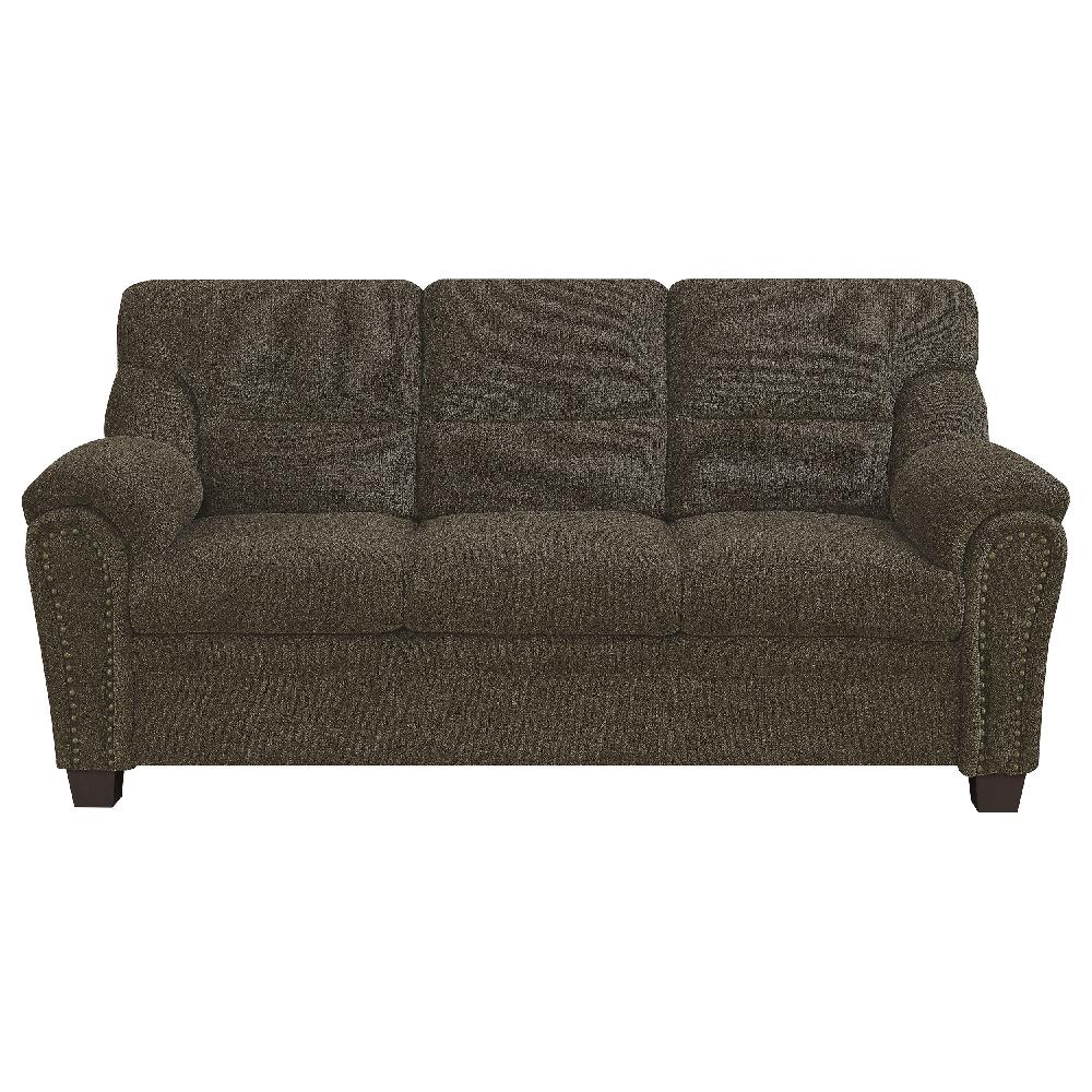 Coaster Clementine Upholstered Padded Arm Sofa Brown