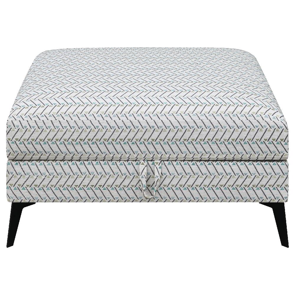 Coaster Clint Square Upholstered Tufted Storage Ottoman Aloe