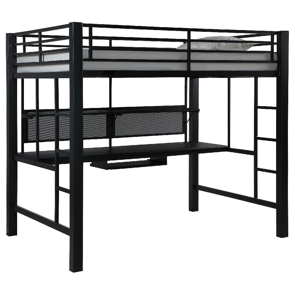 coaster Avalon Full Workstation Loft Bed Black