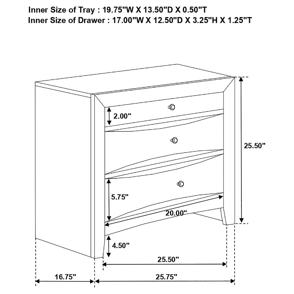 Coaster Briana 2-drawer Nightstand Black