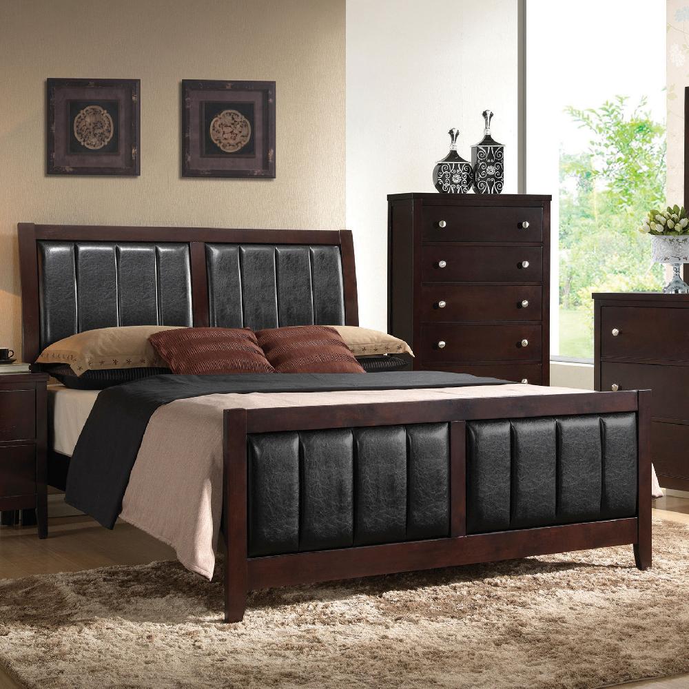 Coaster Carlton Wood Queen Panel Bed Cappuccino