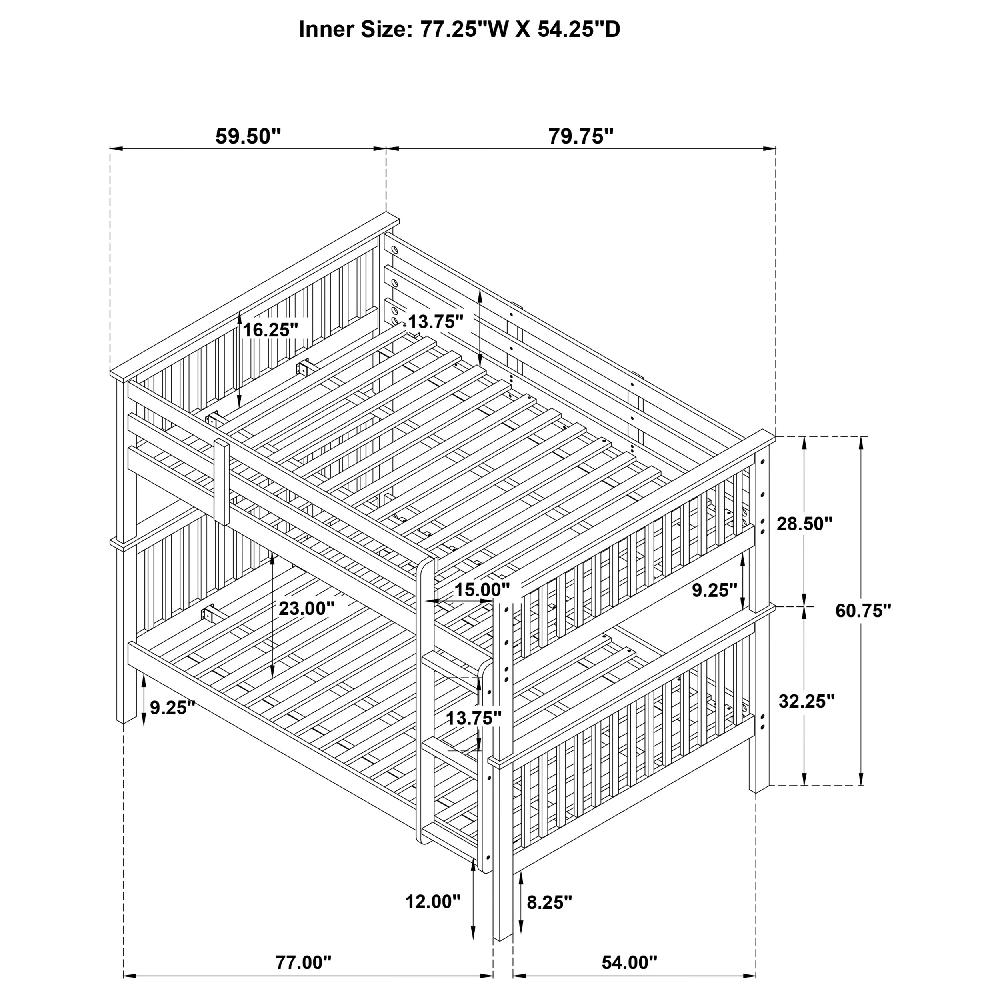Coaster Chapman Wood Full Over Full Bunk Bed Black