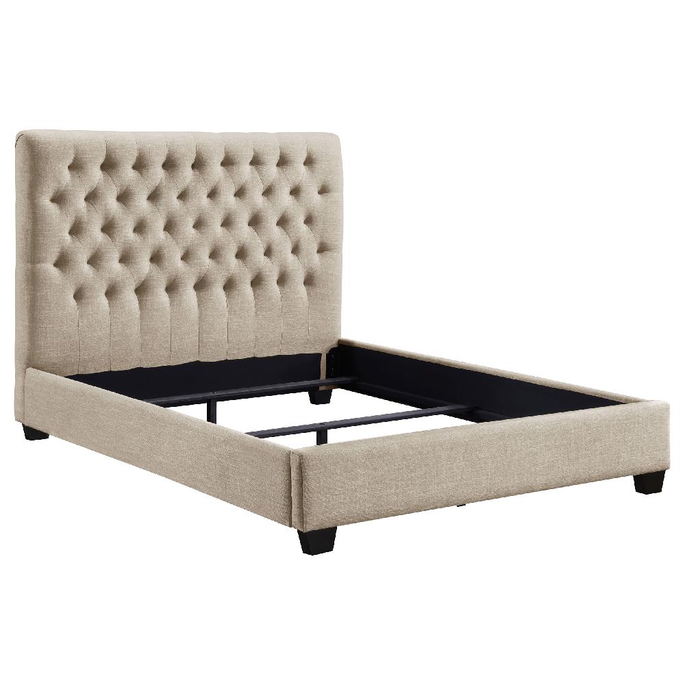 coaster Chloe Upholstered Queen Panel Bed Oatmeal