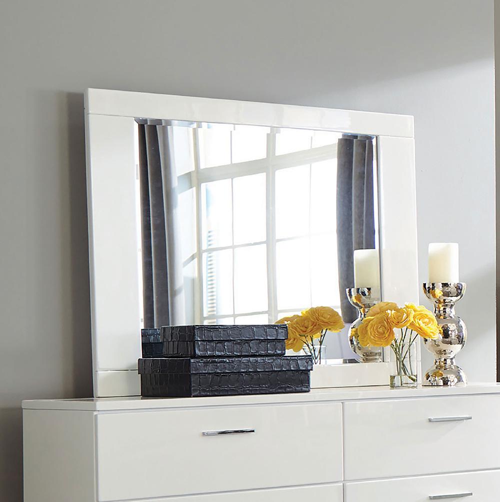 Coaster Felicity Dresser Mirror White High Gloss