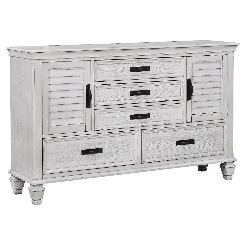 coaster Franco 5-drawer Dresser Distressed White