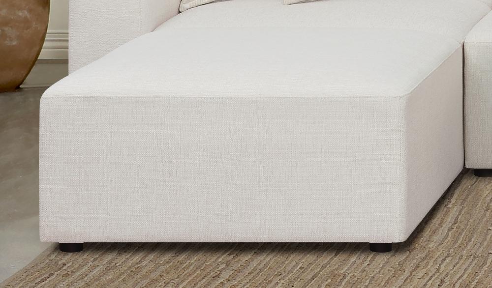 Coaster Freddie Square Upholstered Ottoman Pearl