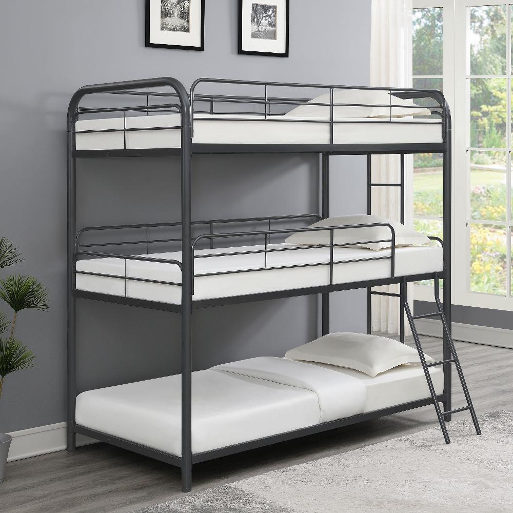 Coaster Garner Metal Twin Triple Bunk Bed Gunmetal