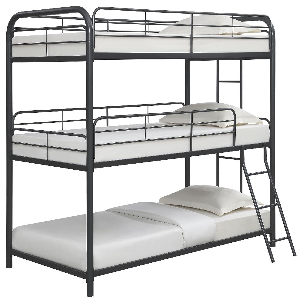 Coaster Garner Metal Twin Triple Bunk Bed Gunmetal