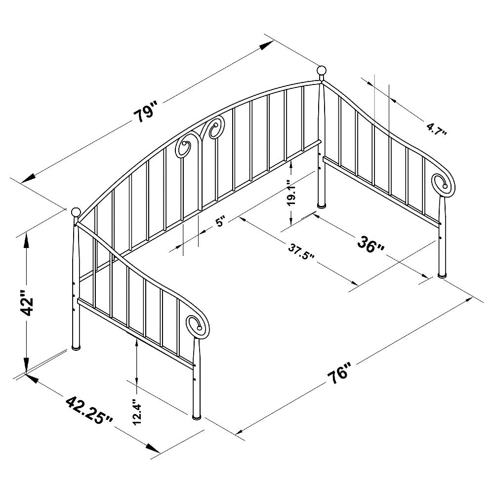 Coaster Grover Metal Twin Daybed Black