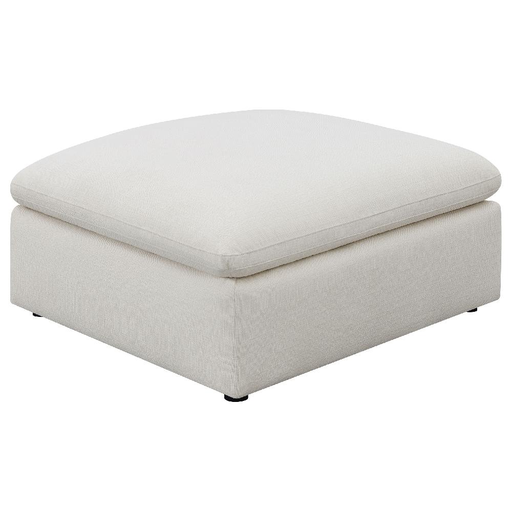 coaster Hobson Square Upholstered Ottoman Ivory