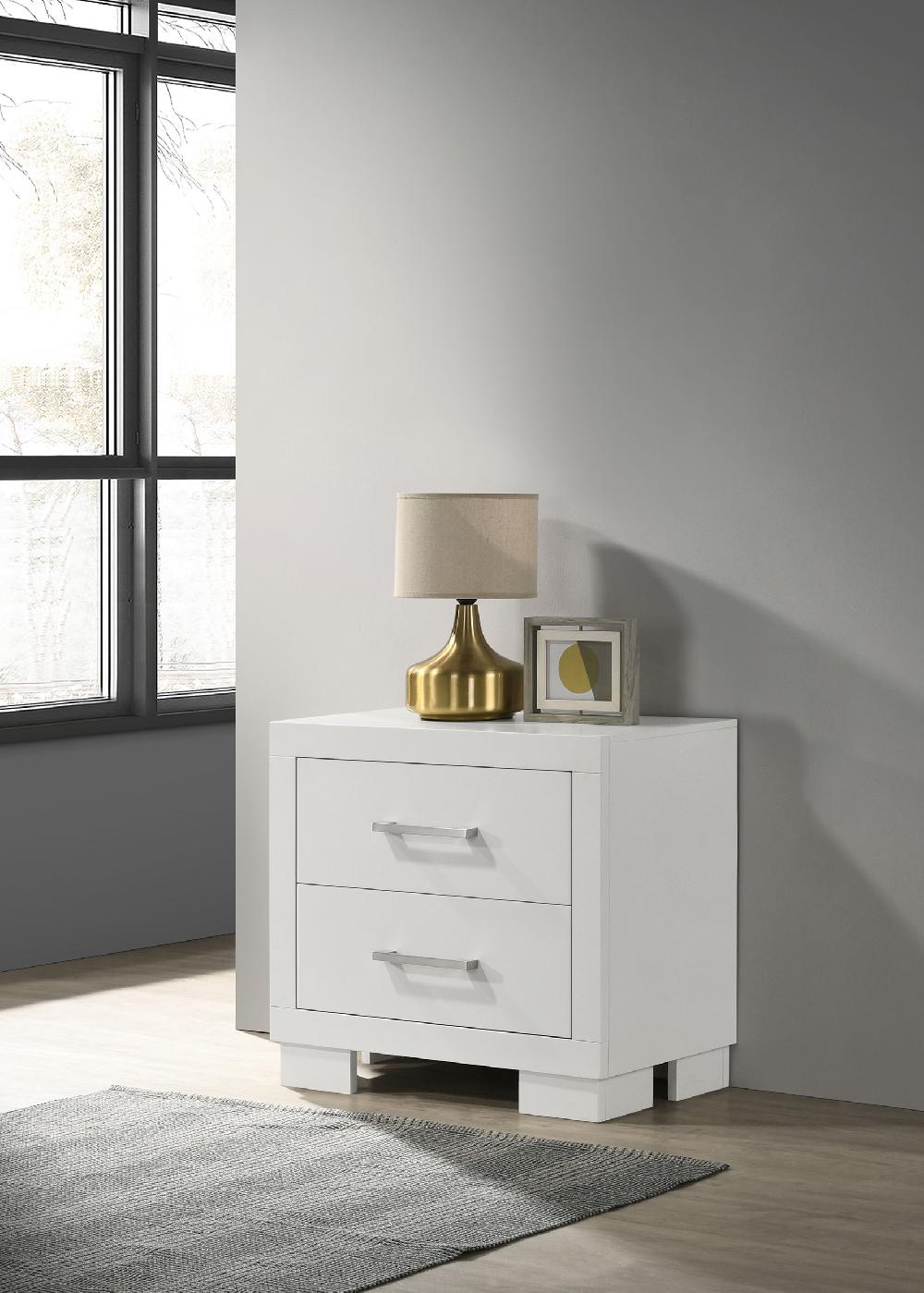 Coaster Jessica 2-drawer Nightstand Snow White