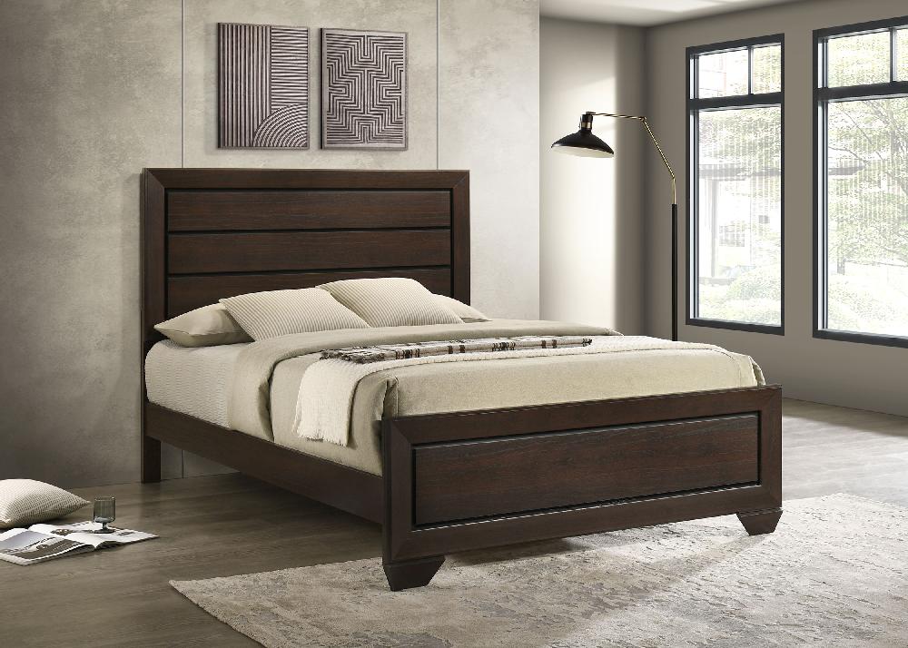 Coaster Kauffman Wood Queen Panel Bed Dark Cocoa