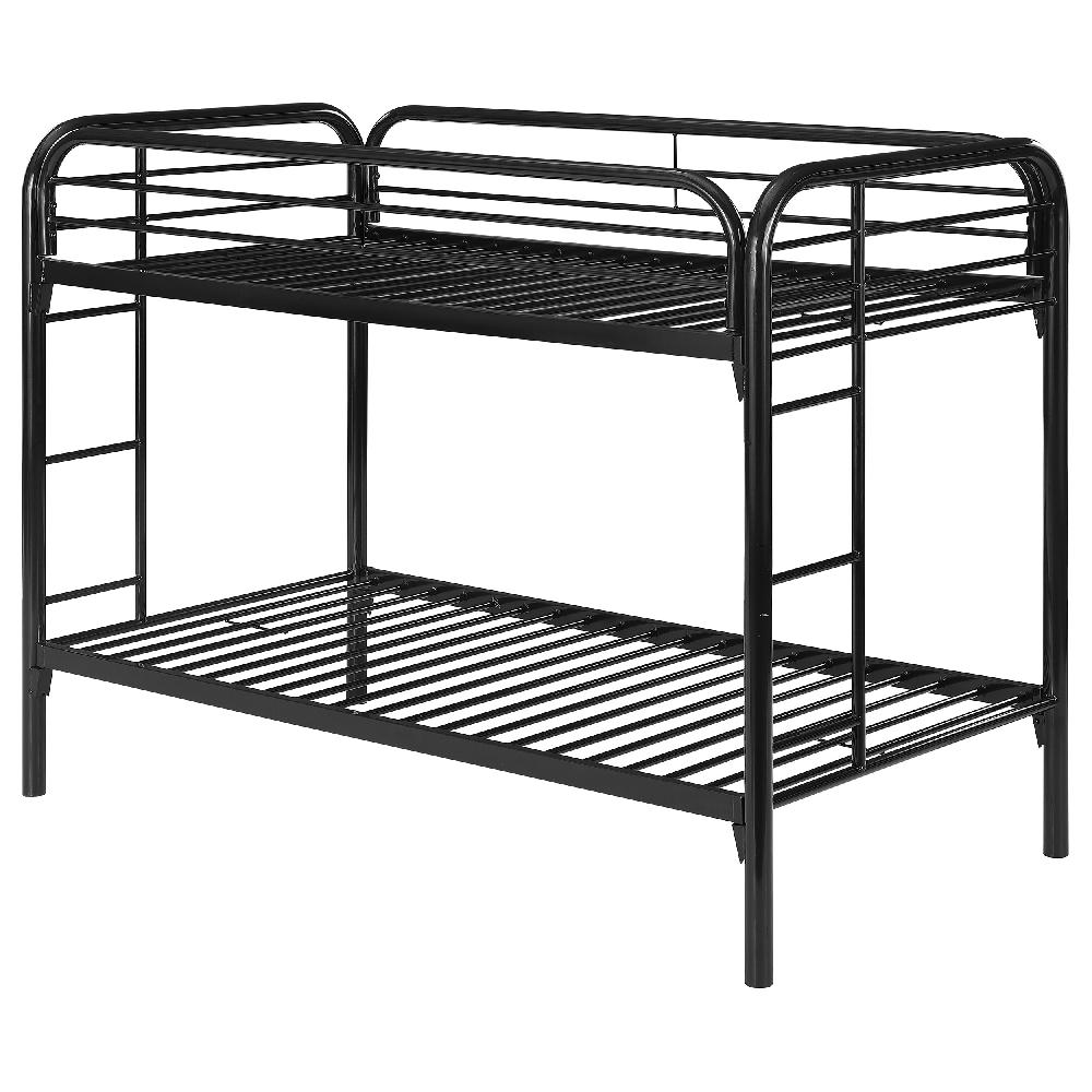Coaster Morgan Metal Twin Over Twin Bunk Bed Black