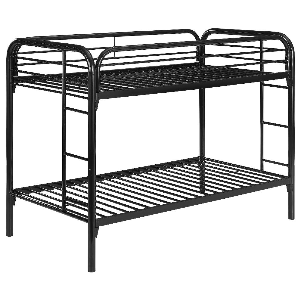 coaster Morgan Metal Twin Over Twin Bunk Bed Black