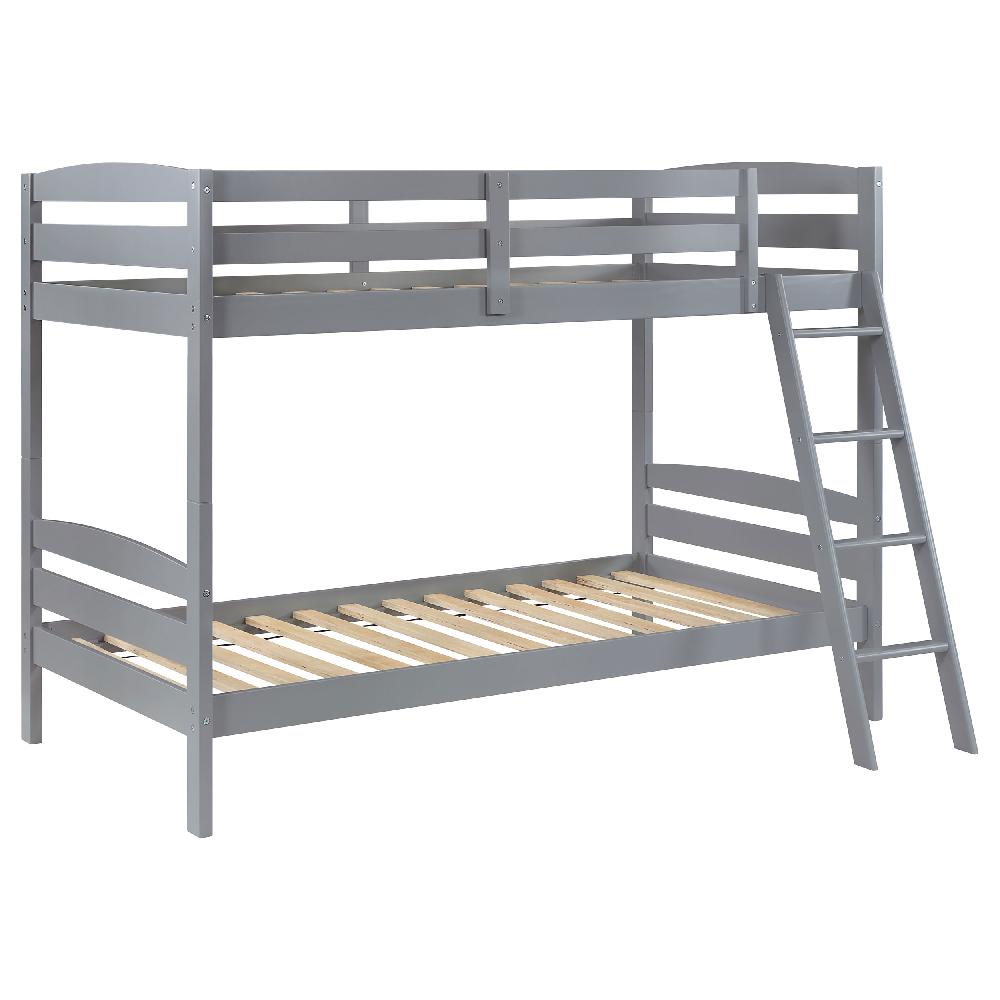 coaster Rhea Wood Twin Over Twin Bunk Bed Grey