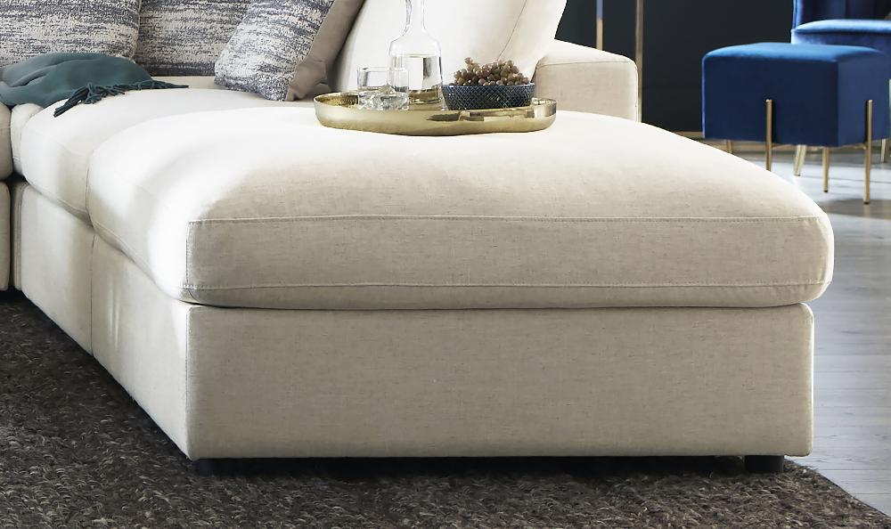 Coaster Serene Square Upholstered Ottoman Beige