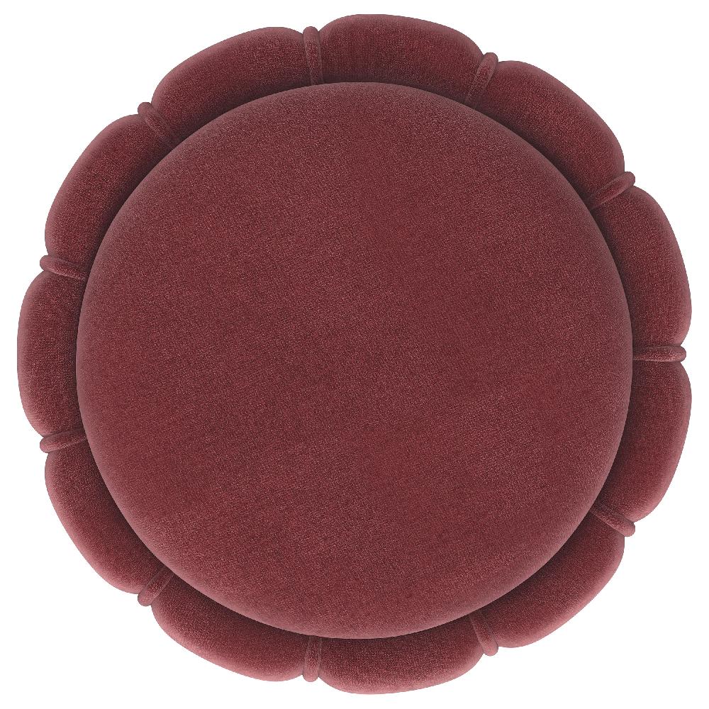Coaster Sora Round Upholstered Ottoman Berry