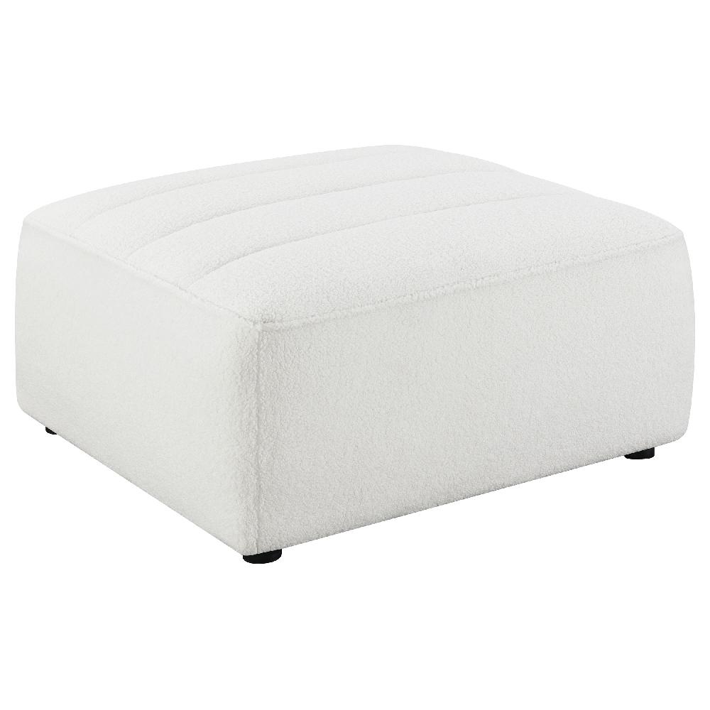 coaster Sunny Square Upholstered Ottoman Natural