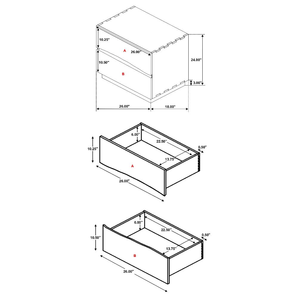 Coaster Winslow 2-drawer Nightstand Smokey Walnut