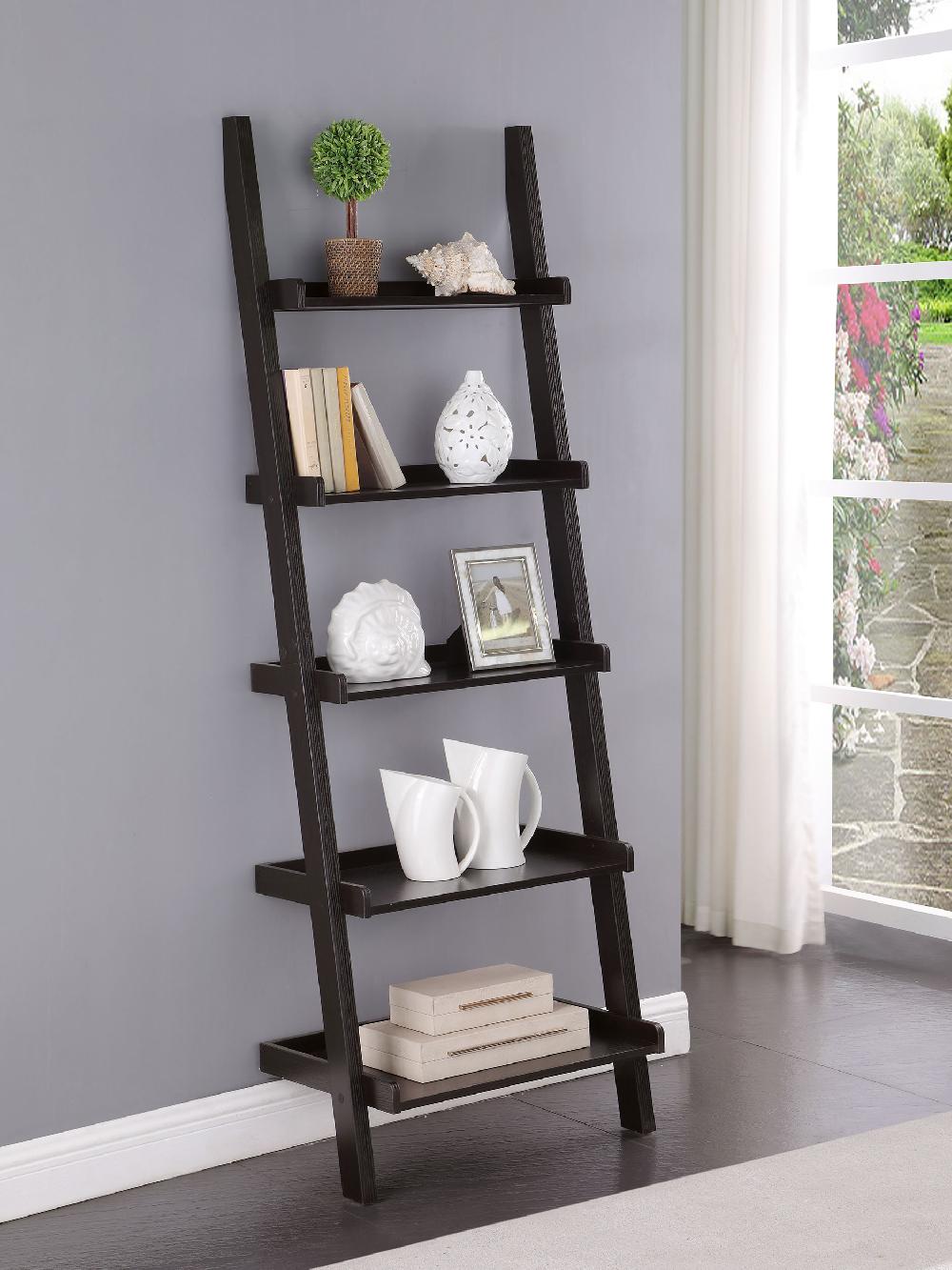 Coaster Colella 72-inch 5-shelf Ladder Bookshelf Cappuccino