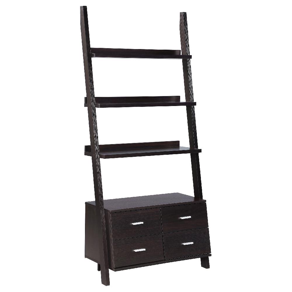 coaster Colella 72-inch 5-shelf Storage Ladder Bookshelf Cappuccino
