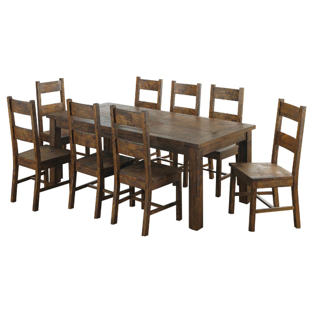 Coaster Coleman 9-piece Rectangular Dining Set Rustic Golden Brown