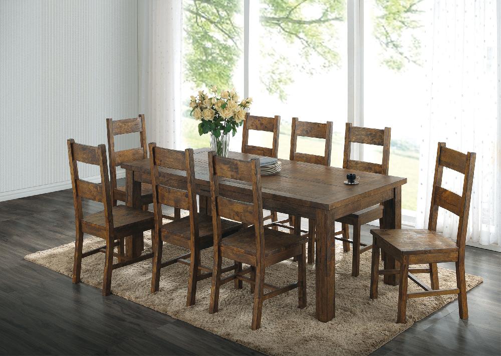 coaster Coleman 9-piece Rectangular Dining Set Rustic Golden Brown