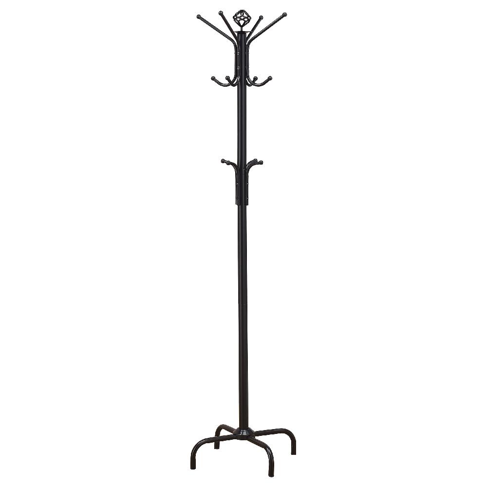coaster Collier 12 Hook Freestanding Coat Rack Hat Hanger Black