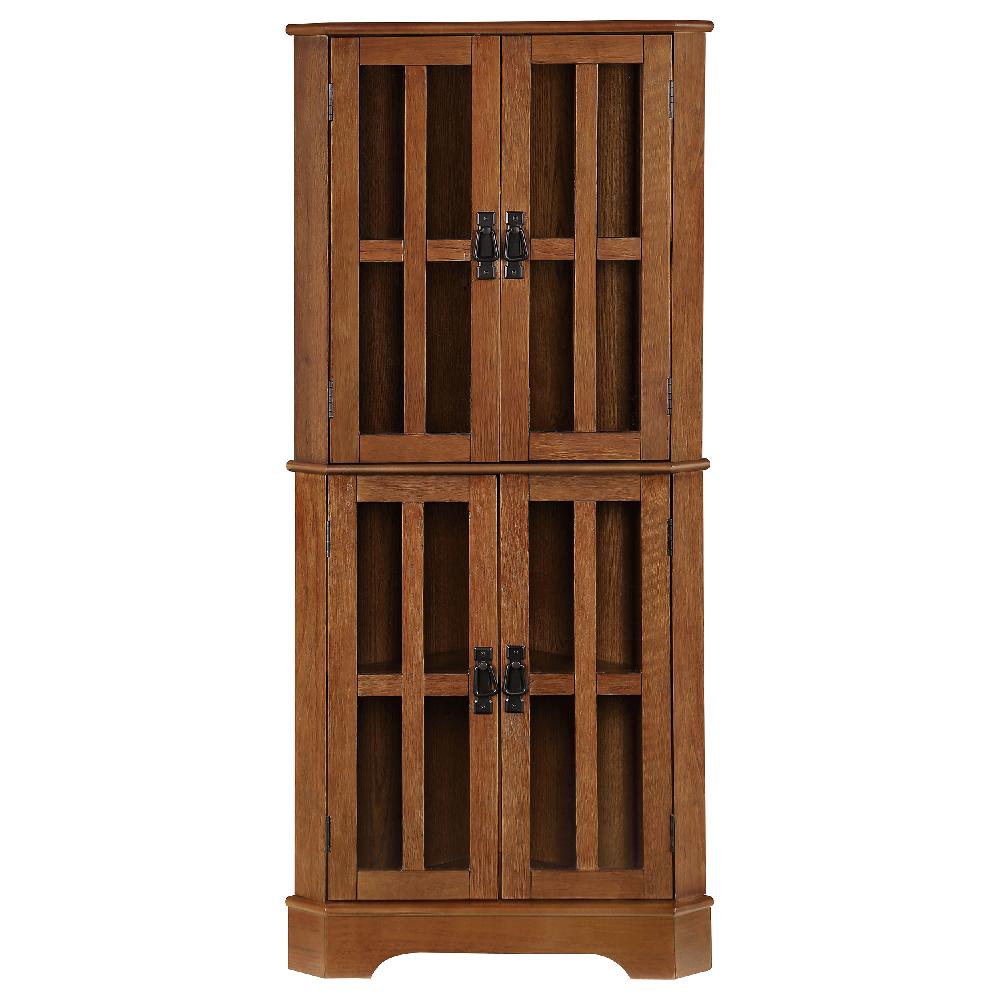 Coaster Coreosis 4-door Wood Corner Curio Cabinet Golden Brown