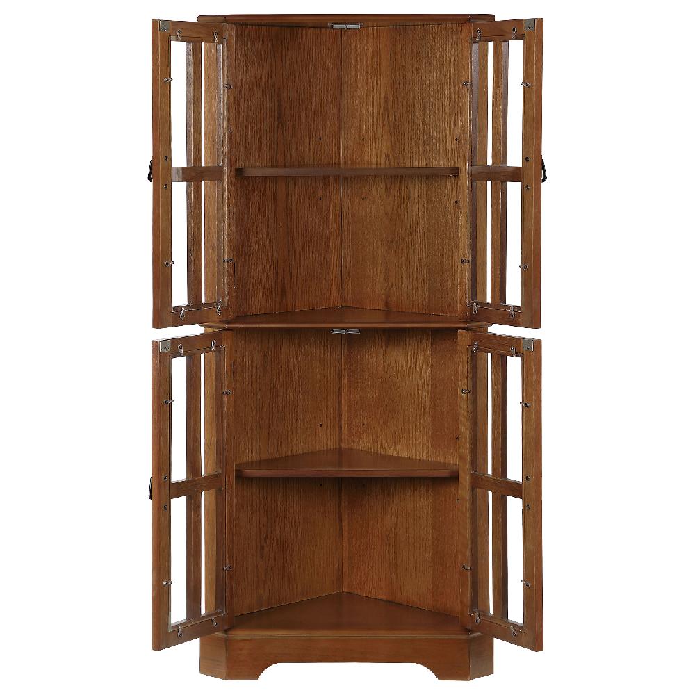 Coaster Coreosis 4-door Wood Corner Curio Cabinet Golden Brown