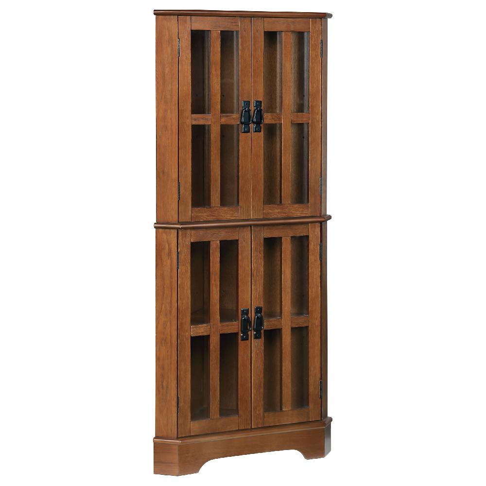 coaster Coreosis 4-door Wood Corner Curio Cabinet Golden Brown