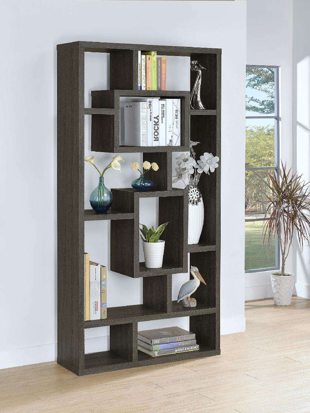 Coaster Corey 71-inch 8-shelf Bookshelf Weathered Grey