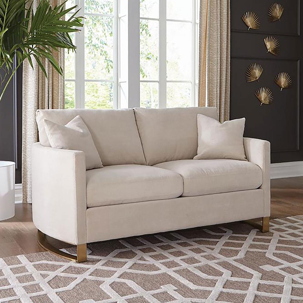 Coaster Corliss Upholstered Curved Track Arm Loveseat Beige