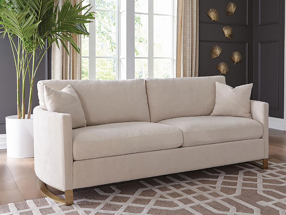 Coaster Corliss Upholstered Curved Track Arm Sofa Beige
