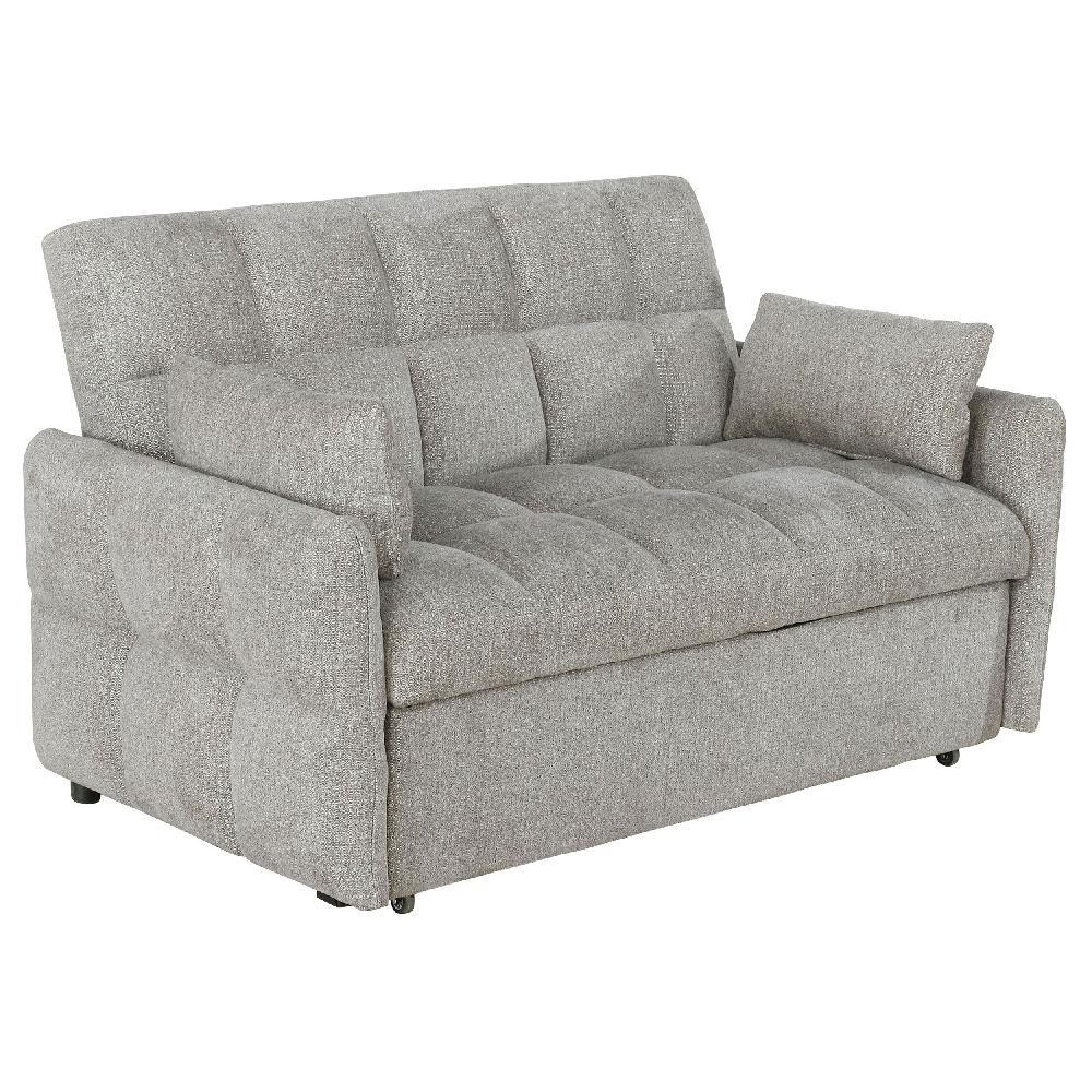 coaster Cotswold Upholstered Convertible Sleeper Sofa Bed Light Grey