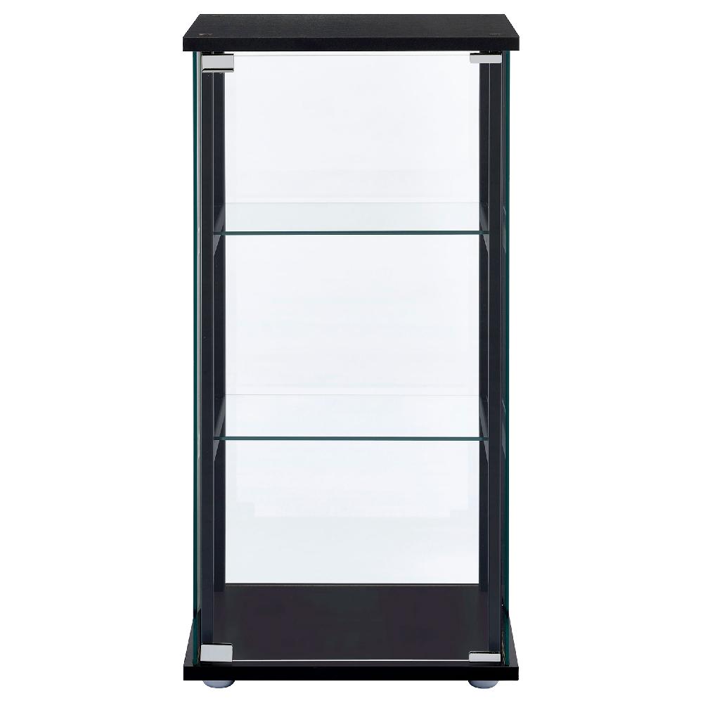 Coaster Cyclamen 3-shelf Clear Glass Curio Display Cabinet Black