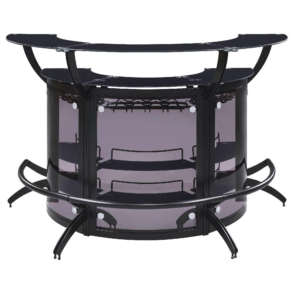 Coaster Dallas 3-piece Curved Freestanding Home Bar Cabinet Black