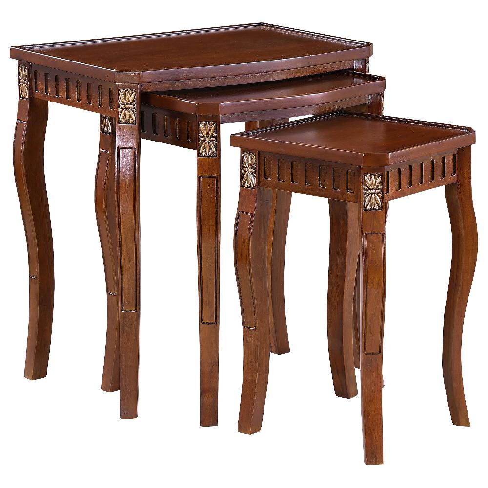 Coaster Daphne 3-piece Rectangular Wood Nesting Table Set Warm Brown