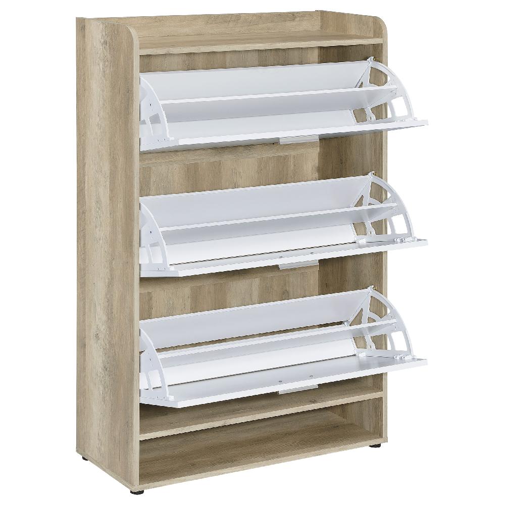 Coaster Denia 3-tier Engineered Wood Shoe Cabinet White