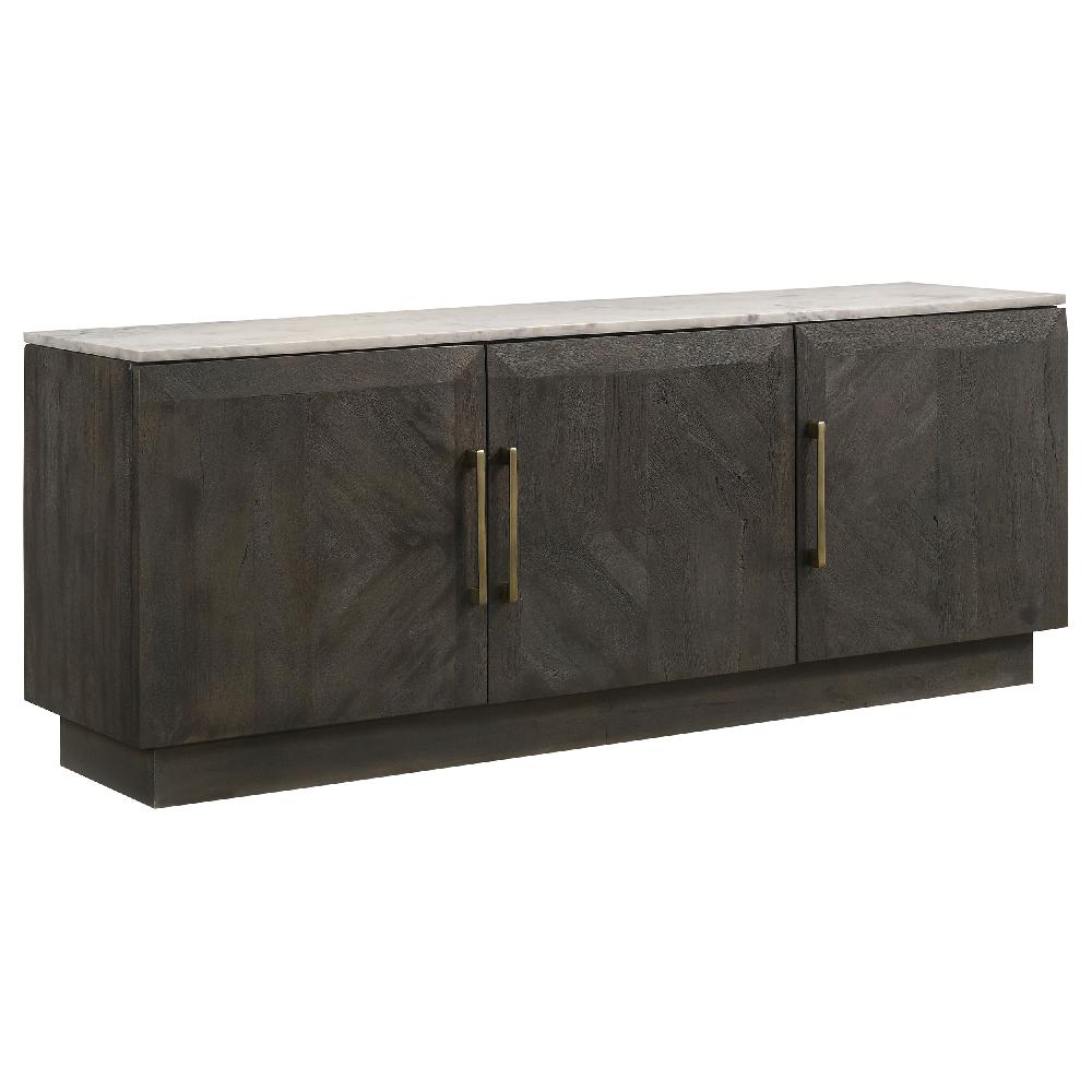coaster Dennis 3-door Marble Top Sideboard Buffet Tobacco Grey